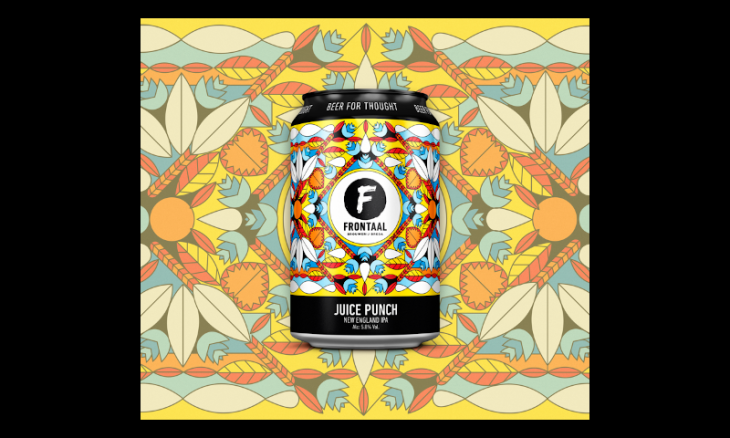 Juice Punch van Frontaal blikje met art erachter